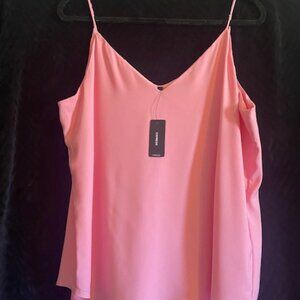 Flamingo pink spaghetti strap top from Express